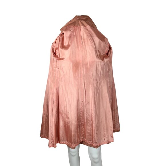Vintage 70s Trench Coat Women's Medium Dusty Pink Mid Length Double Breasted - Picture 7 of 12